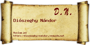 Diószeghy Nándor névjegykártya