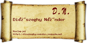 Diószeghy Nándor névjegykártya