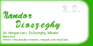 nandor dioszeghy business card